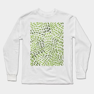 Watercolor dotted lines - sap green Long Sleeve T-Shirt